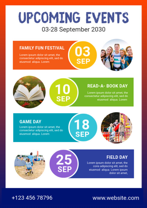 Upcomingevents Names Upcoming Events Template เทมเพลต | PosterMyWall