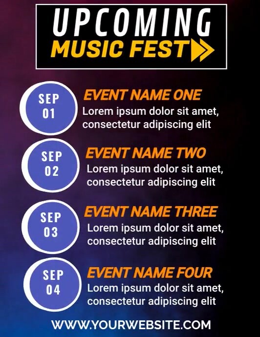 Upcomingevents Names upcoming events template | PosterMyWall