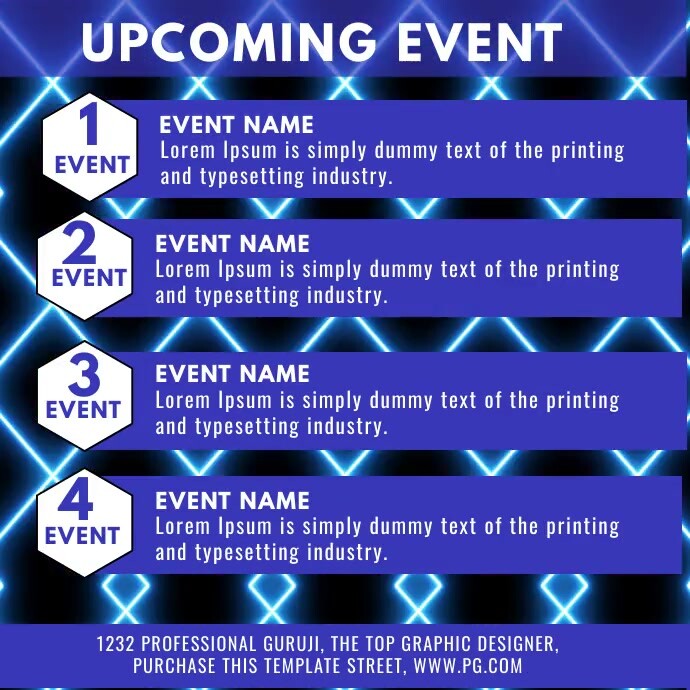Upcoming Events template | PosterMyWall