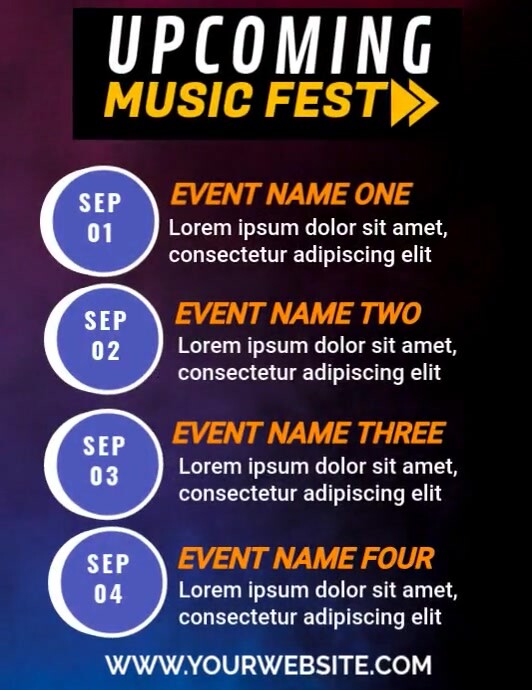 upcoming events template | PosterMyWall