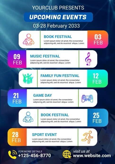 Upcoming Events Template | PosterMyWall