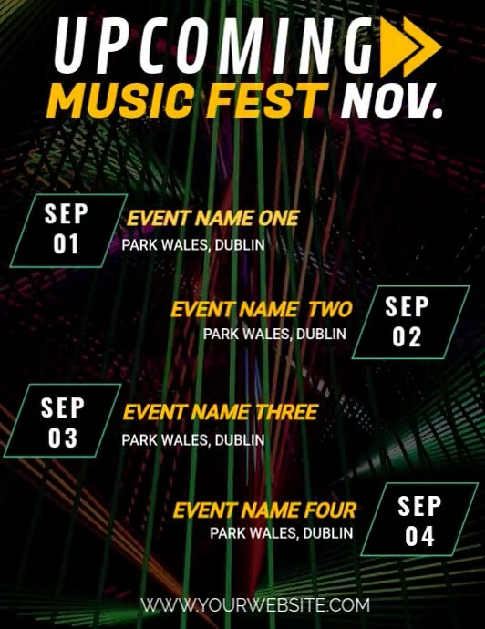 Upcomingevents Names upcoming events template | PosterMyWall