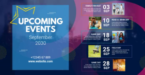 Upcoming Events Template ภาพที่แชร์บน Facebook
