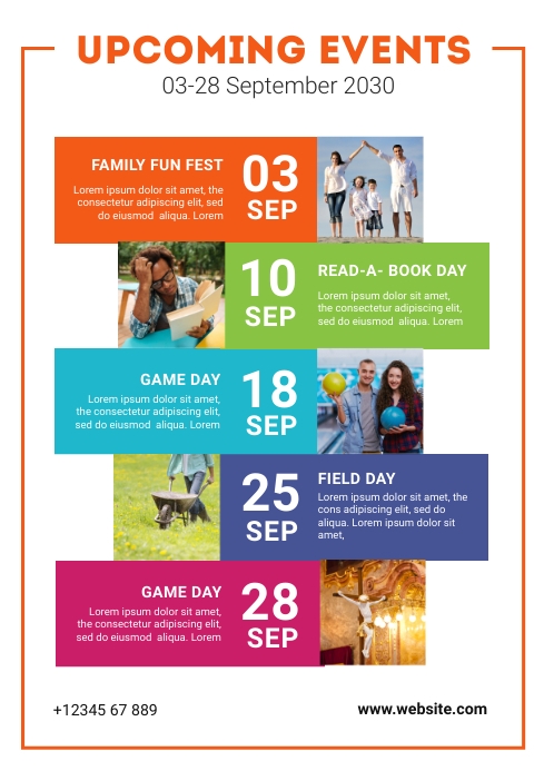 Upcoming Events Template | PosterMyWall