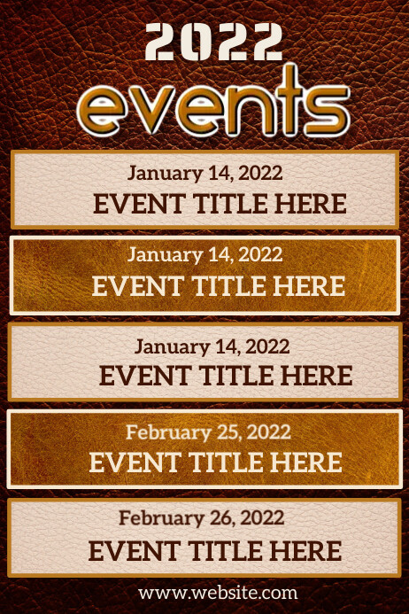 Upcoming events template Banner 4' × 6'