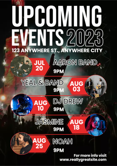 Upcomingevents Names upcoming events template | PosterMyWall