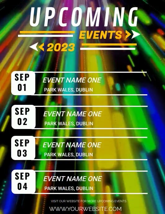 upcoming events template graphics Flyer (US Letter)