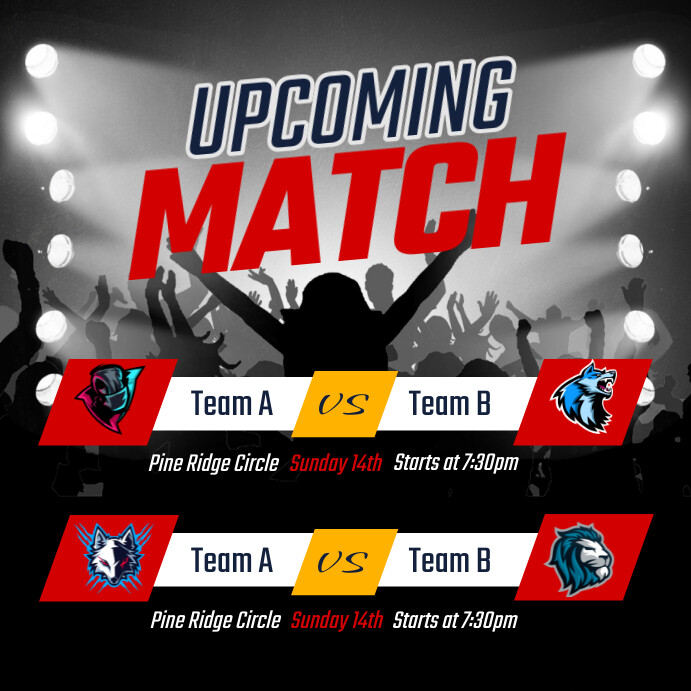 Copy of Upcoming Match | PosterMyWall