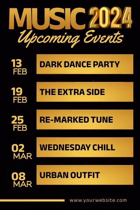 Upcoming Music Events Template | PosterMyWall