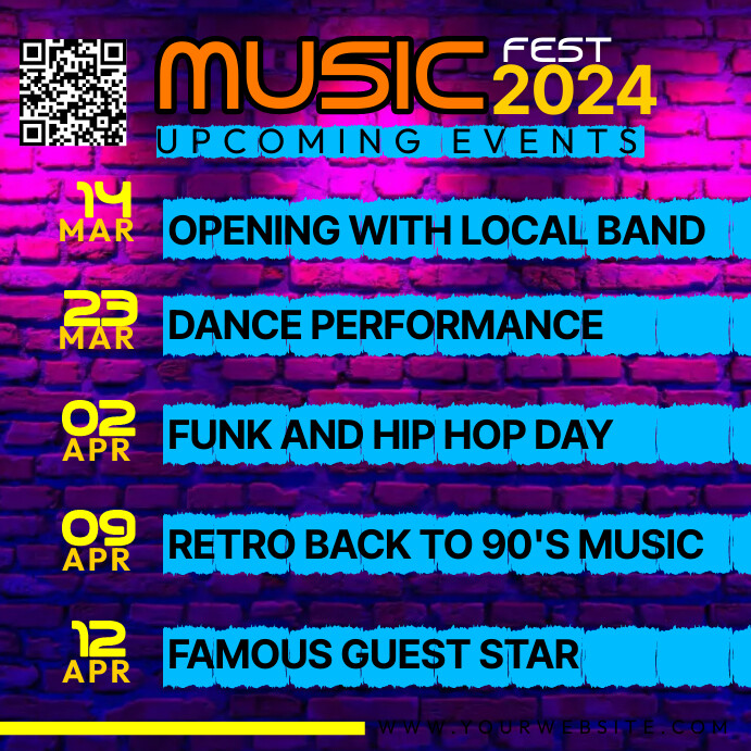 Upcoming Music Events Template | PosterMyWall