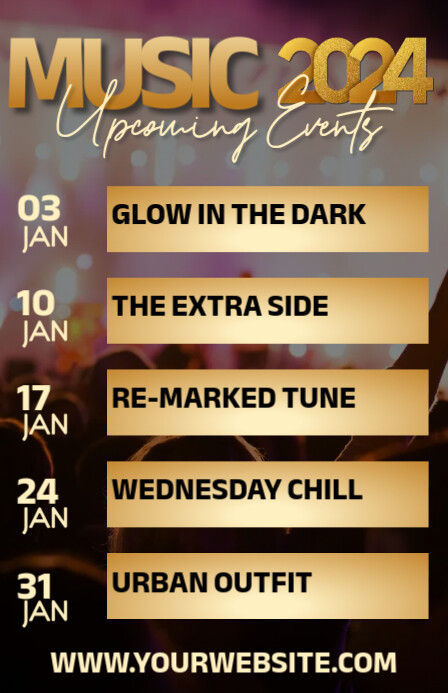 Upcoming Music Events Template | PosterMyWall