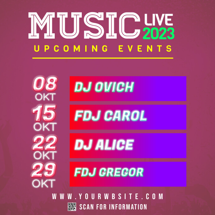 Upcoming Music Events Poster Template PosterMyWall upcoming-music-events-poster-template-postermywall