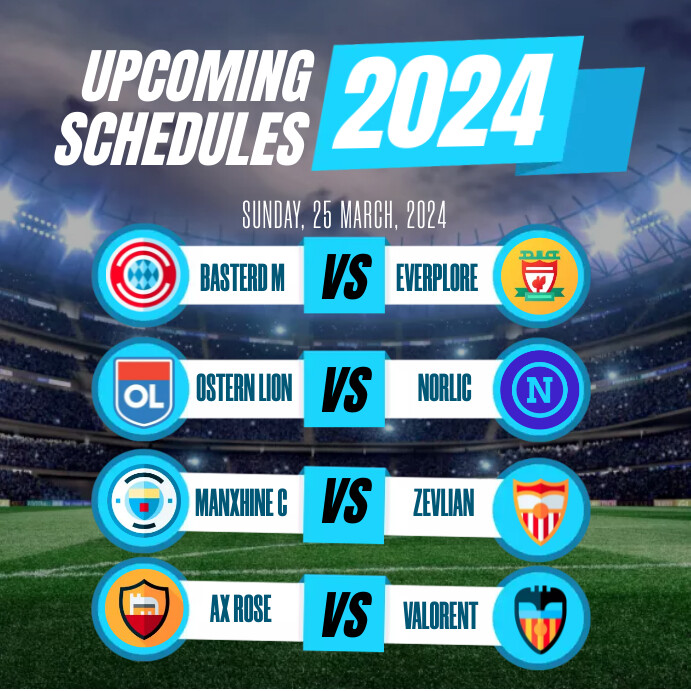 Upcoming Schedule 2024 Design template | PosterMyWall