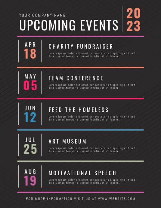 Upcoming Schedule Calendar Of Events Flyer PosterMyWall Upcoming Schedule Calendar Of Events Flyer PosterMyWall