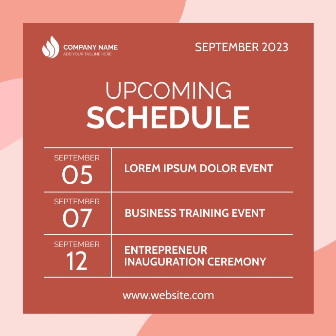 upcoming schedule event list square template | PosterMyWall