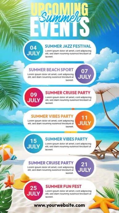 Summer Small Events Summer Events Schedule Template | PosterMyWall