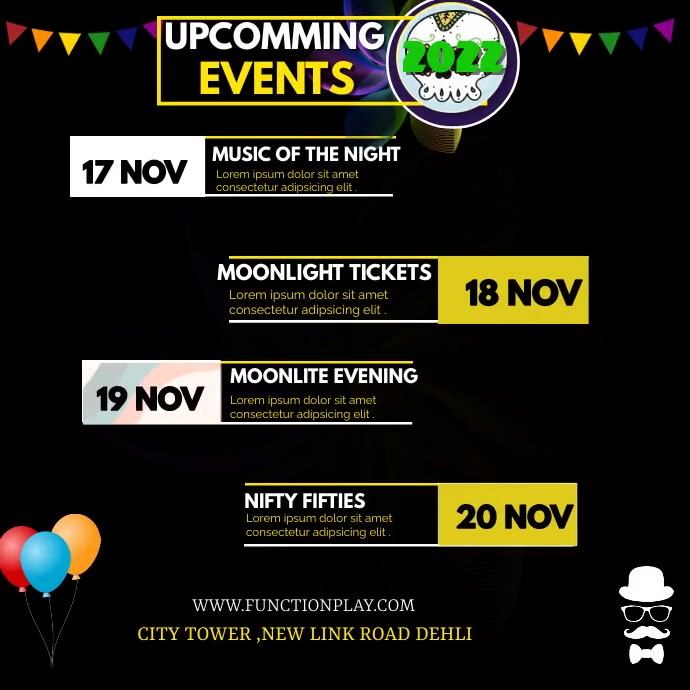Upcomming Events Instagram Post template