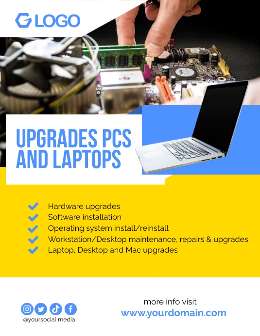 Upgrade pc and Laptops Flyer template | PosterMyWall