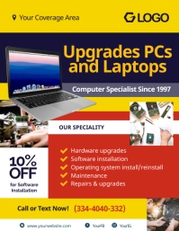Laptop PC Upgrade Service Flyer Template | PosterMyWall