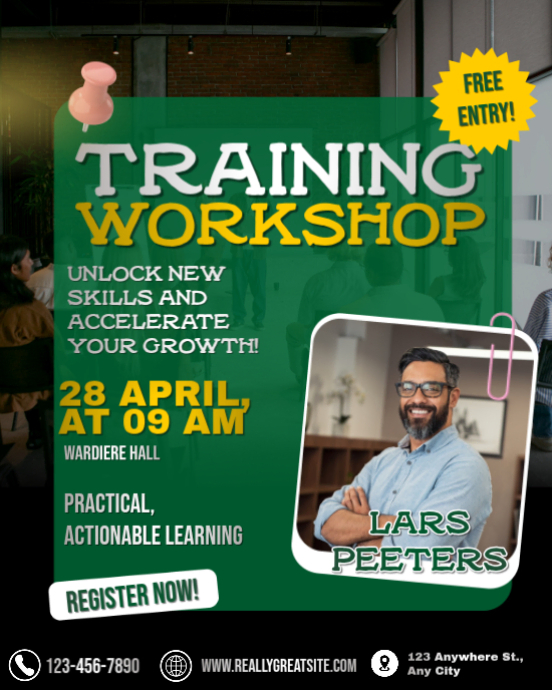 Upgrade Your Skills With Training Workshop Template | PosterMyWall