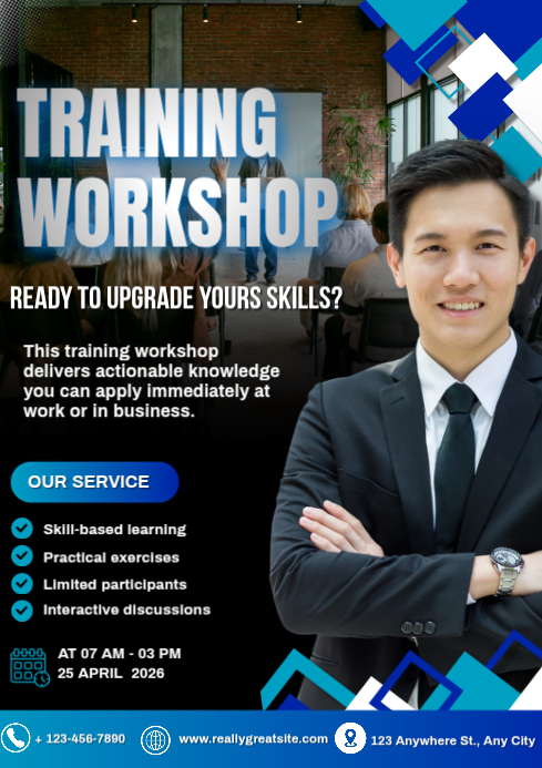 Plantilla de Upgrade Your Skills With Training Workshop | PosterMyWall