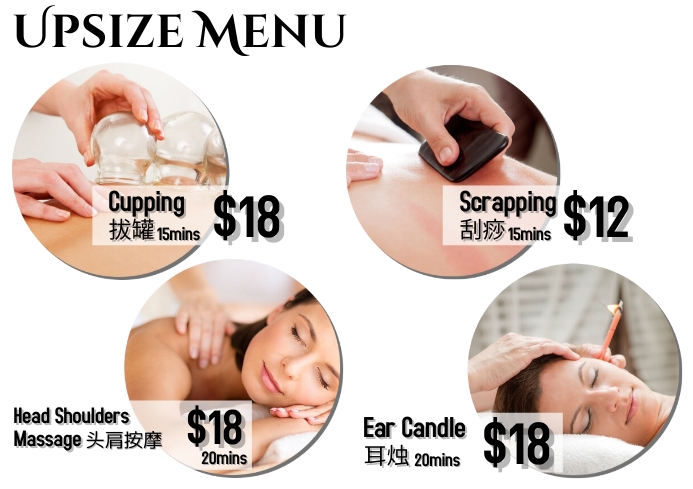 Upsize Menu Massage Template | PosterMyWall