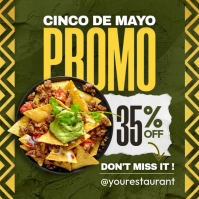 Urban Cinco de Mayo Nachos Promo - 35% Off Modern Mexican Food Flyer Instagram post banner template
