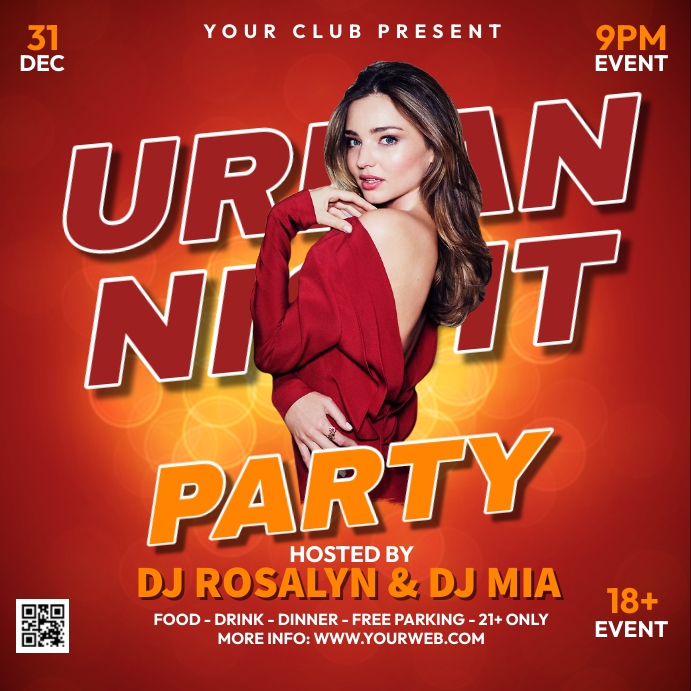 Urban Club Night Party Publicação no Instagram template