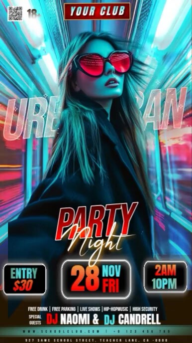 Urban Club Party Event Ad Design Template | PosterMyWall