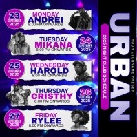 Night Club Schedule Instagram Post Template
