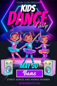 Kids Dance video Poster template