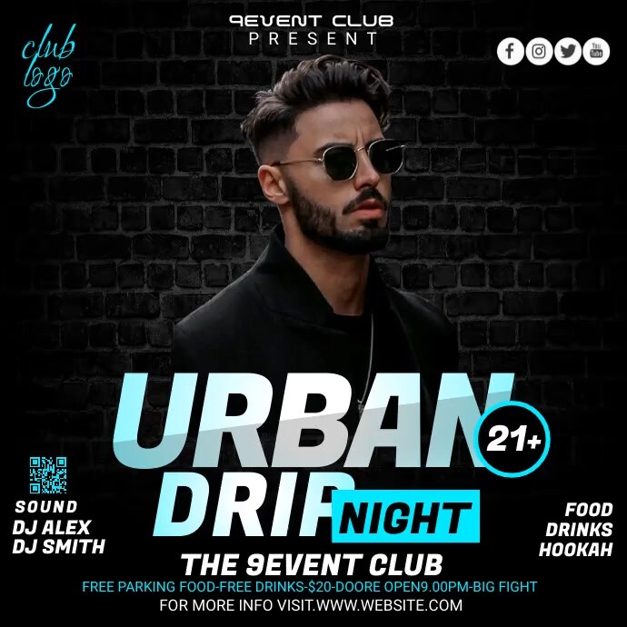 Urban drip night Instagram Post template