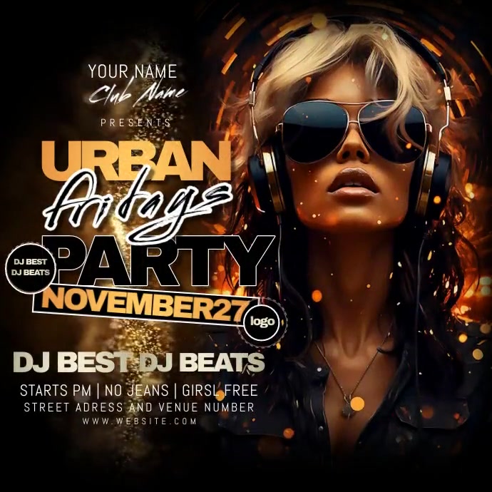 Advert Day Rave urban friday party night ad instagram psd Template | PosterMyWall