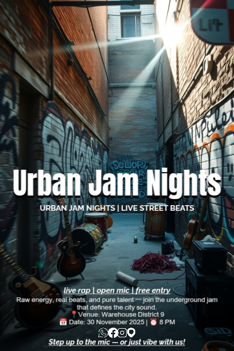 Urban Jam Street Music Poster Template | PosterMyWall