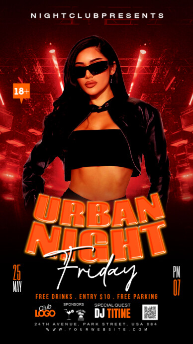 Urban music night História do Instagram template