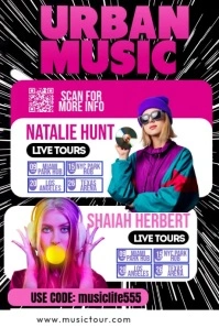 Urban Music Night Party Video Плакат template