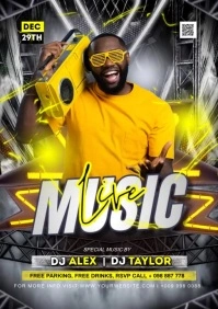 urban music party flyer A5 template