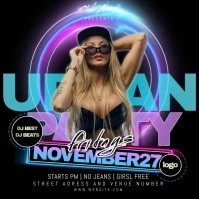 urban music party night modern flyer psd free Persegi (1:1) template