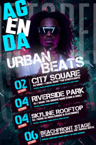 URBAN NEON NIGHT EXPERIENCE Poster template