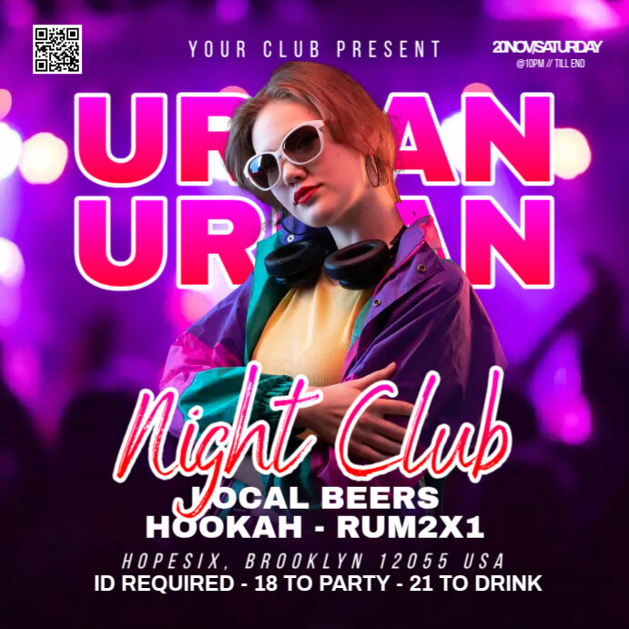 Urban Night Club Ads Instagram Post template