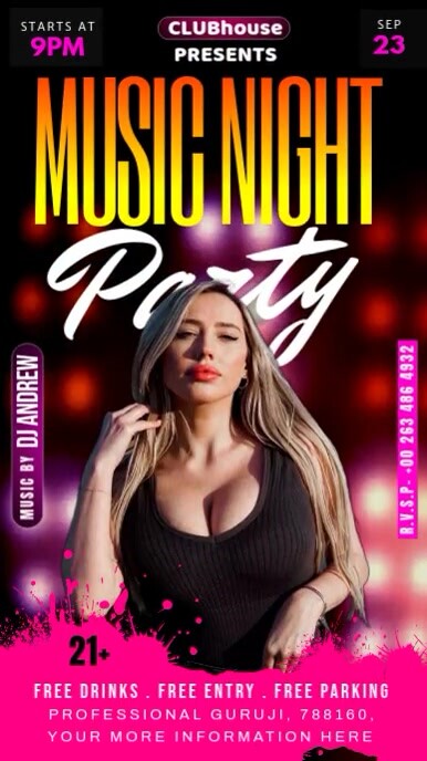 urban night club bar party flyer, Instagram-verhaal template