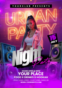 urban night club flyer A5 template