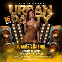 urban night club flyer Instagram Post template