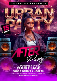 Urban Night Club Flyer A5 template