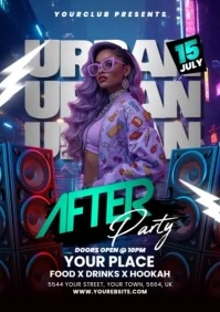 urban night club flyer A5 template