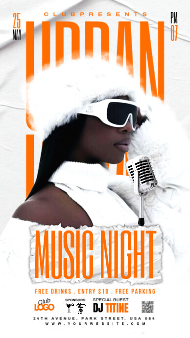 Urban night club flyer História do Instagram template