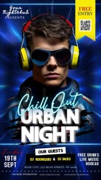 urban night club party event ad design template Instagram-verhaal