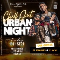 urban night club party event ad design template Vierkant (1:1)