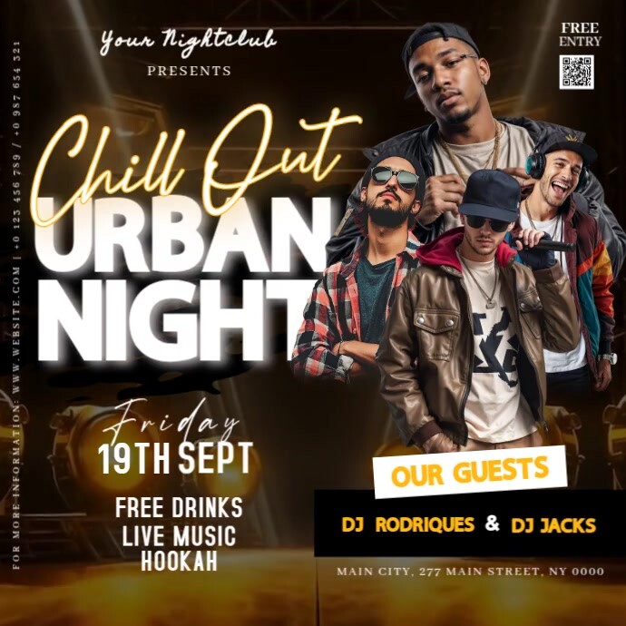 Copy of urban night club party event ad design template | PosterMyWall