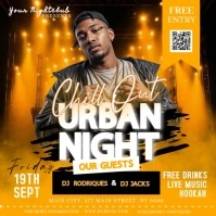Urban night club party event ad design template Quadrato (1:1)